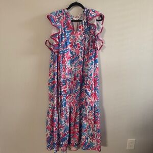 Chic Soul Colorful Ruffle Sleeve Dress